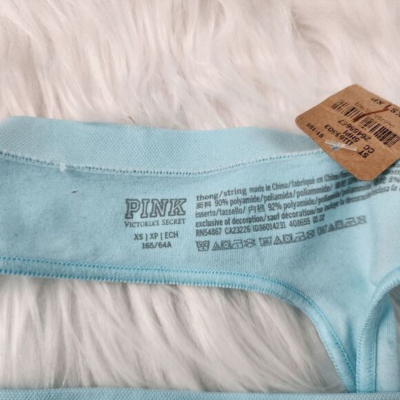 NWT VS PINK Blue Logo String: XS Chic Comfort! NWT - Picture 2 of 3